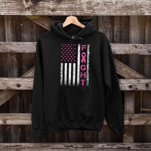 Fight Breast Survivor American Flag Breast Cancer Awareness Hoodie 9 1