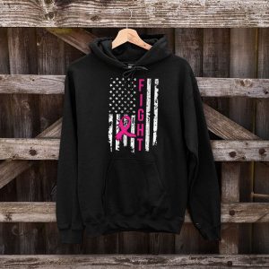 Fight Breast Survivor American Flag Breast Cancer Awareness Hoodie 9 2