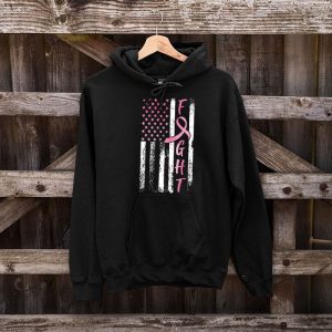 Fight Breast Survivor American Flag Breast Cancer Awareness Hoodie 9