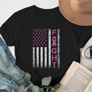 Fight Breast Survivor American Flag Breast Cancer Awareness T Shirt 1 1