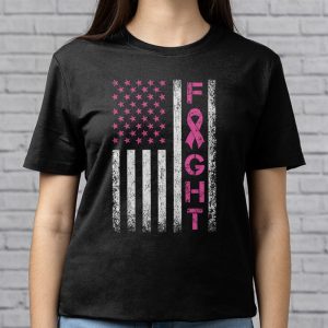 Fight Breast Survivor American Flag Breast Cancer Awareness T Shirt 3 1