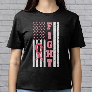 Fight Breast Survivor American Flag Breast Cancer Awareness T Shirt 3 3