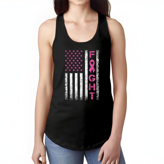 Fight Breast Survivor American Flag Breast Cancer Awareness Tank Top 1 1