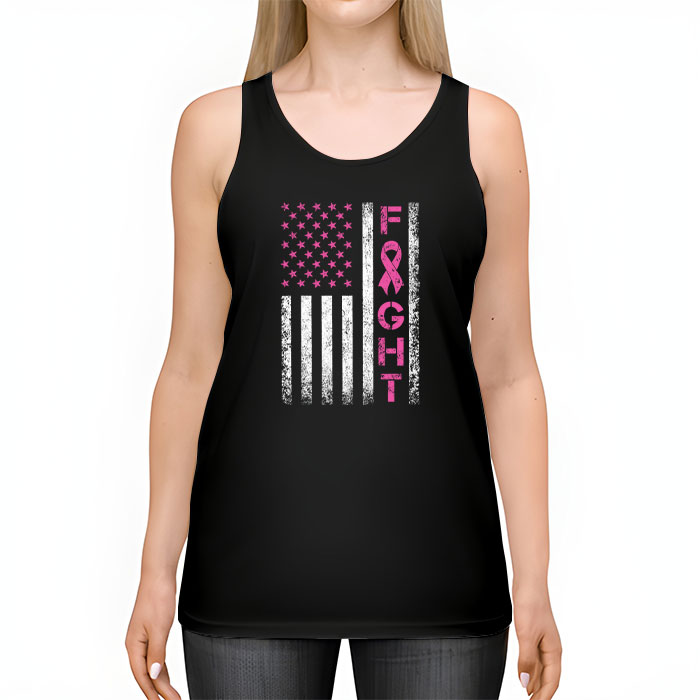 Fight Breast Survivor American Flag Breast Cancer Awareness Tank Top 2 1