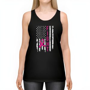 Fight Breast Survivor American Flag Breast Cancer Awareness Tank Top 2 2