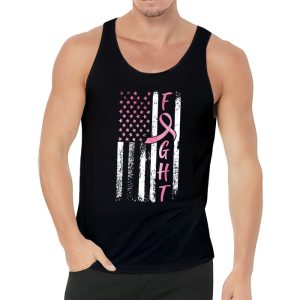 Fight Breast Survivor American Flag Breast Cancer Awareness Tank Top 3