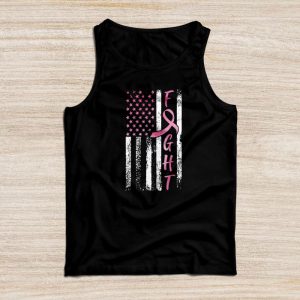 Breast Cancer Awareness Fight Breast Survivor American Flag Tank Top 1