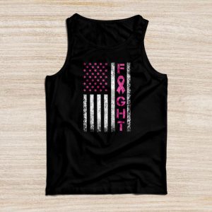 Fight Breast Survivor American Flag Breast Cancer Awareness Tank Top