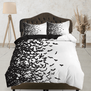 Flying Bats Halloween Full Size Bedding & Pillowcase