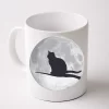 Full Moon Cat Silhouette Halloween Coffee Mug