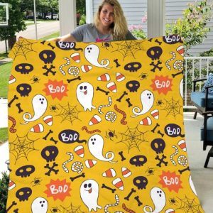 Funny Ghost Boo Halloween Gift Fleece Blanket