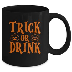 Funny Trick Or Drink Lover Halloween Drink Ceramic Mug 1