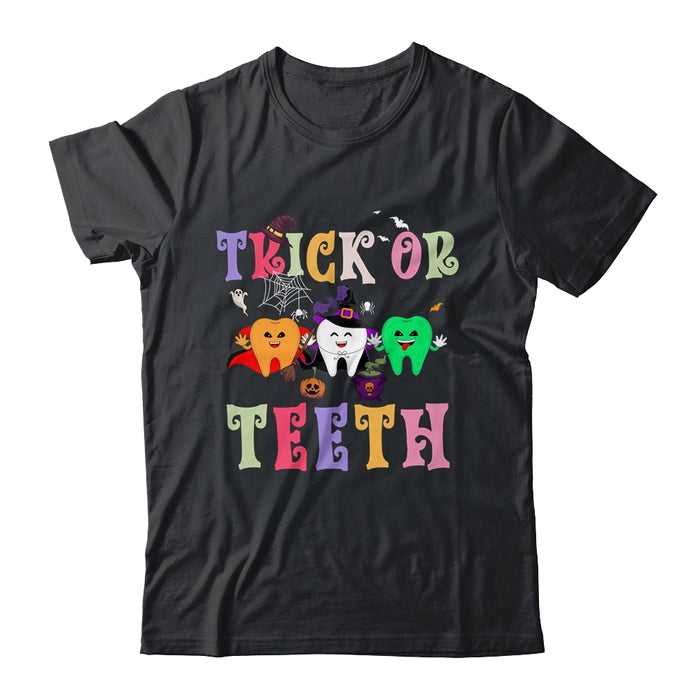Funny-Trick-Or-Teeth-Dental-Halloween-Dentist-Unisex-T-Shirt-For-Adult-Kids Funny Trick Or Teeth Dental Halloween Dentist Unisex T-Shirt For Adult & Kids
