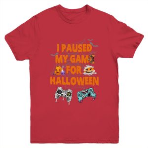 Gaming I Paused My Game For Halloween Funny Gamer Boys Unisex T Shirt For Adult Kids 2