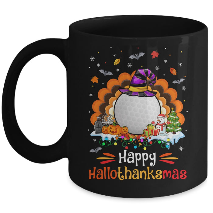 Golf Halloween Christmas Thanksgiving Hallothanksmas Ceramic Mug