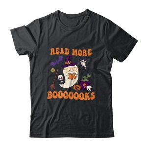 Groovy Halloween Read More Books Cute Boo Read A Book Unisex T-Shirt For Adult & Kids