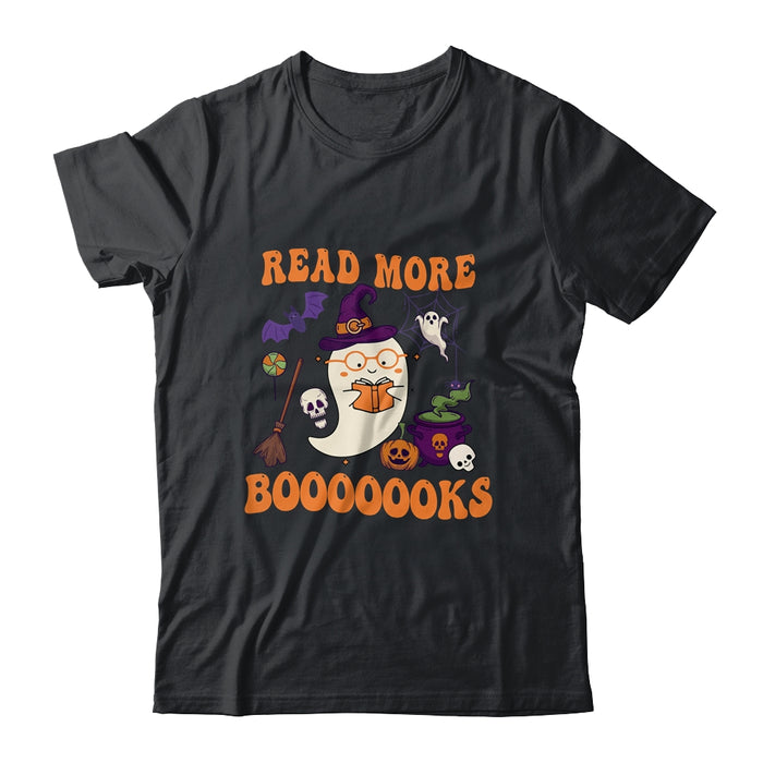 Groovy-Halloween-Read-More-Books-Cute-Boo-Read-A-Book-Unisex-T-Shirt-For-Adult-Kids Groovy Halloween Read More Books Cute Boo Read A Book Unisex T-Shirt For Adult & Kids