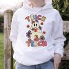 Groovy Halloween Trick or Teach Retro Floral Ghost Teacher Hoodie