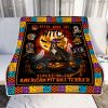 Halloween Beware Of American Pit Bull Terrier Fleece Blanket