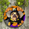 Halloween Bull Round Wood Sign