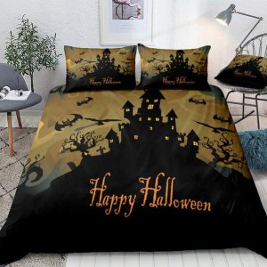 Halloween Castle Black Bedding Set Bedroom Decor