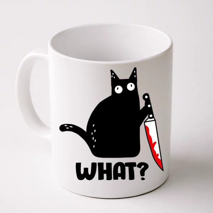 Halloween Cat What? Bloody Knife Coffee Mug