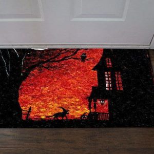 Halloween Cat Witch VDid:D Doormat Welcome Mat
