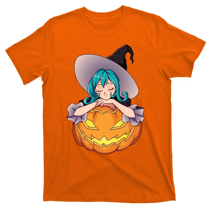 Halloween Cute Anime Witch Pumpkin Unisex T-Shirt For Adult Kids