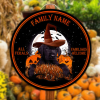 Halloween Dog Custom Round Wood Sign