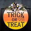 Halloween Door Hanger Wood Circle Sign