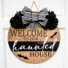 Halloween Door Hanger Wood Circle Sign