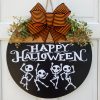 Halloween Door Hanger Wood Circle Sign