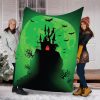 Halloween House Gift Personalized Custom Name Date Fleece Blanket