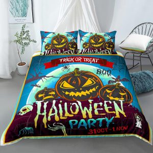 Halloween Party Banner Bedding Set Bedroom Decor