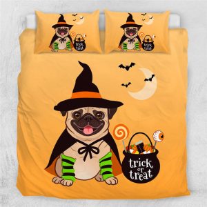 Halloween Pug Bedding Set Bedroom Decor