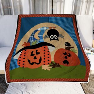 Halloween Pumpkin Personalized Custom Name Date Fleece Blanket