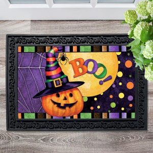 Halloween Pumpkin Witch Doormat Welcome Mat