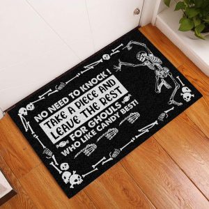 Halloween Skull Trick Or Treat Avoid Doormat Welcome Mat