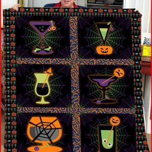 Halloween Wine Gift Fleece Blanket