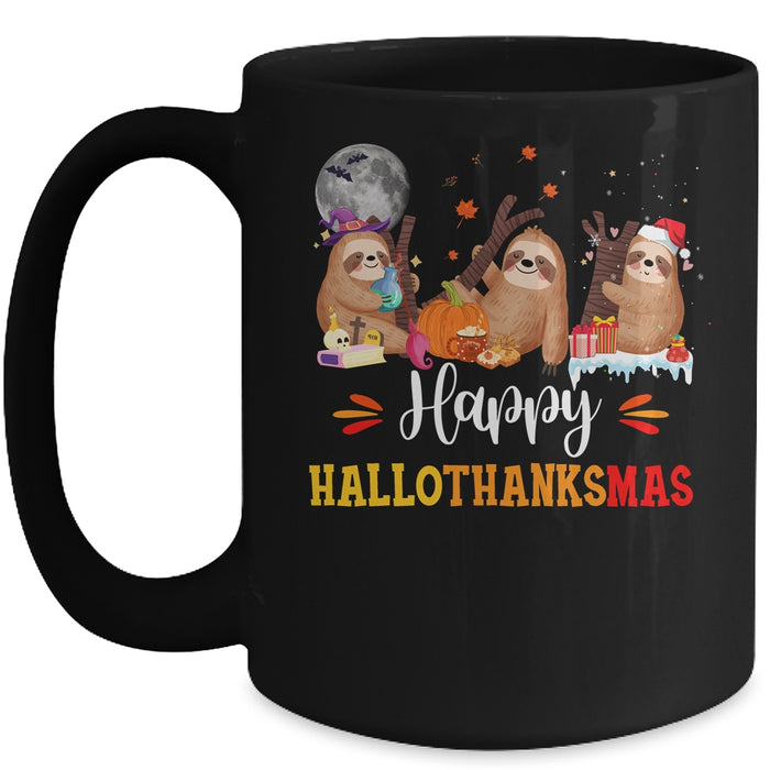 Happy-Hallothanksmas-Sloth-Xmas-Thanksgiving-Halloween-Ceramic-Mug-2 Happy Hallothanksmas Sloth Xmas Thanksgiving Halloween Ceramic Mug 2