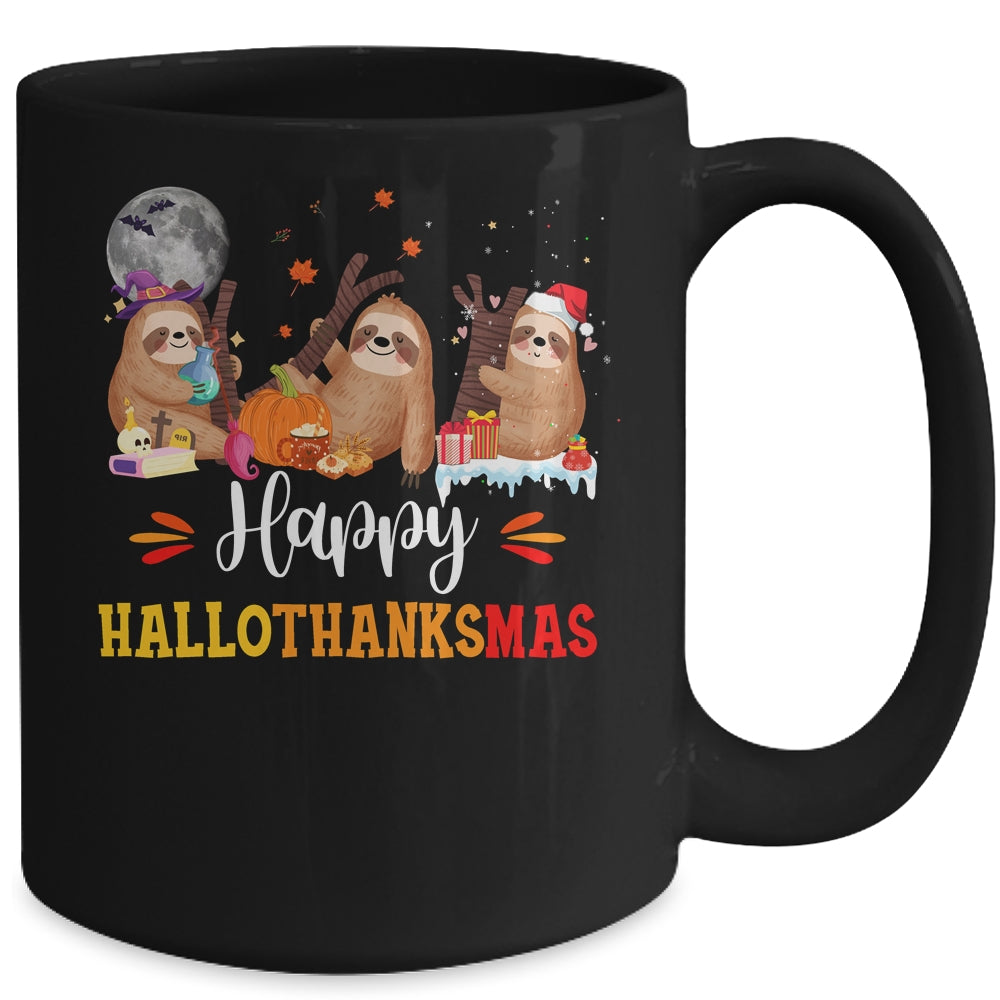 Happy-Hallothanksmas-Sloth-Xmas-Thanksgiving-Halloween-Ceramic-Mug-3 Happy Hallothanksmas Sloth Xmas Thanksgiving Halloween Ceramic Mug 3