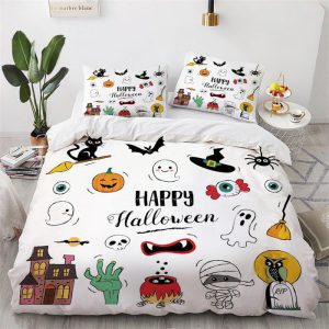 Happy Halloween Cute Full Size Bedding & Pillowcase