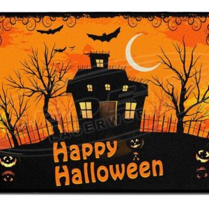 Happy Halloween Font Porch Doormat Welcome Mat
