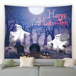 Happy Halloween Ghosts Garden Tapestry