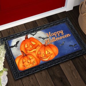 Happy Halloween Jack Olanterns Doormat Welcome Mat