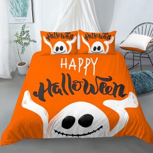 Happy Halloween Orange Bedding Set Bedroom Decor