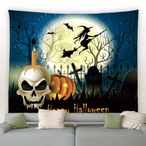 Happy Halloween Witch Sign Garden Tapestry