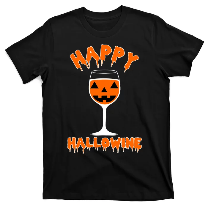 Happy Hallowine Funny Halloween Wine Unisex T-Shirt For Adult Kids