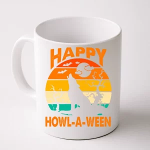 Happy Howl A Ween Halloween Wolf Retro Coffee Mug
