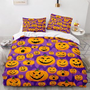 Happy Pumpkin Halloween Full Size Bedding & Pillowcase
